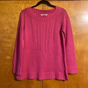 Real Clothes 75% Silk 25% Cashmere Pink Knit Cable Sweater. Size S